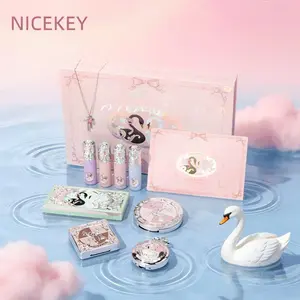 Pink Ballet Makeup Gift Box | Makeup Gift Set, 2 Shades Available, Full Makeup Kit with Lip Mud, Powder, Blush, Eyeshadow, Contour & Necklace, Embossed Design, Perfect Gift, Free Gift Bag and Greeting Card