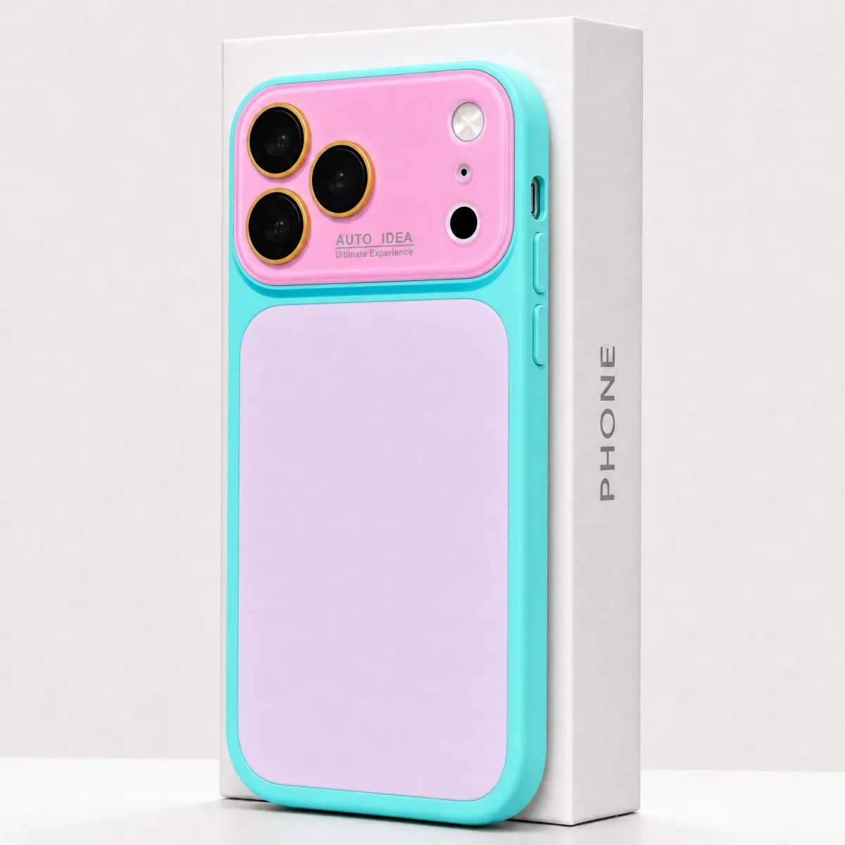 Cute Dopamine Color Block Cellphone Casing for iPhone 17/16/15/14/13 Pro Max - Soft Touch Minimal Aesthetic Shockproof Cover, Summer Vibe iPhone Series Mobile Phone Accessories, Everyday Protective Case LU7