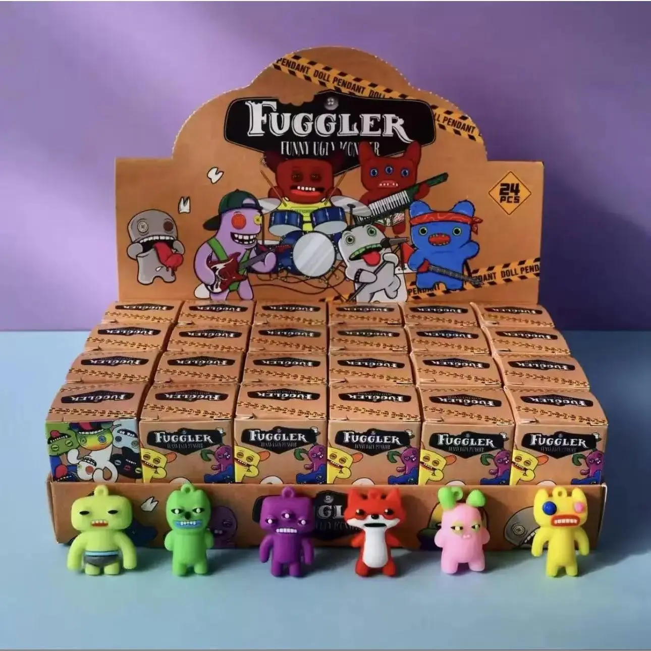24PCS Kawaii Creepy Keychain Mystery Box - Cutecore Curiosities Trinkets, Ugly Monster Dolls, Keychain for Purse, Bag Chains and Charms, Mini Gifts