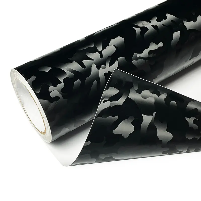 Matte Frosted Black Vinyl Wrap Film Roll With Air Release Self Adhesive Car Wrapping Motorcycle DIY Sticker Decal