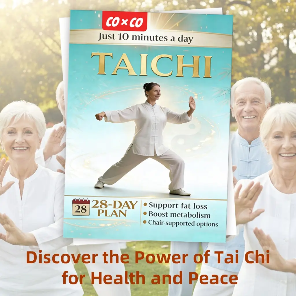 28-Day Tai Chi Guide Book for Seniors, Gentle Exercises for Balance and Joint Relief, 10-Minute Daily Practice, Ideal for Retirees and Home Use