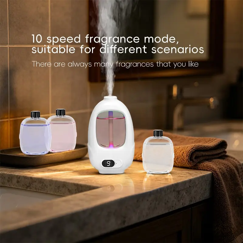 Smart Home Diffuser, Wall-Mounted & Desktop Aromatherapy Diffuser, 9 Spray Modes, Digital Display, Easy Control, Ideal for Bedroom, Living Room, Office, Hotel, Perfect Gift