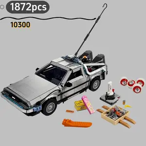 Back to the Future Delorean Dmc-12 Car Model, Race Car Super Sports Assembly Toy, Building Block Vehicle Kit, DIY Assembly Kit