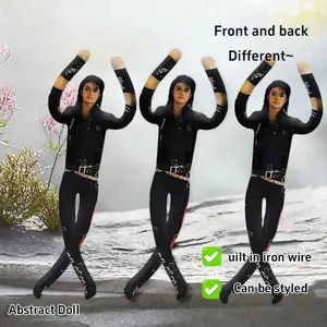 Michael Jackson Plush Doll With Wire Frame Poseable Figure Movable Joints Abstract Toy Fan Collectible Gift Home Decor