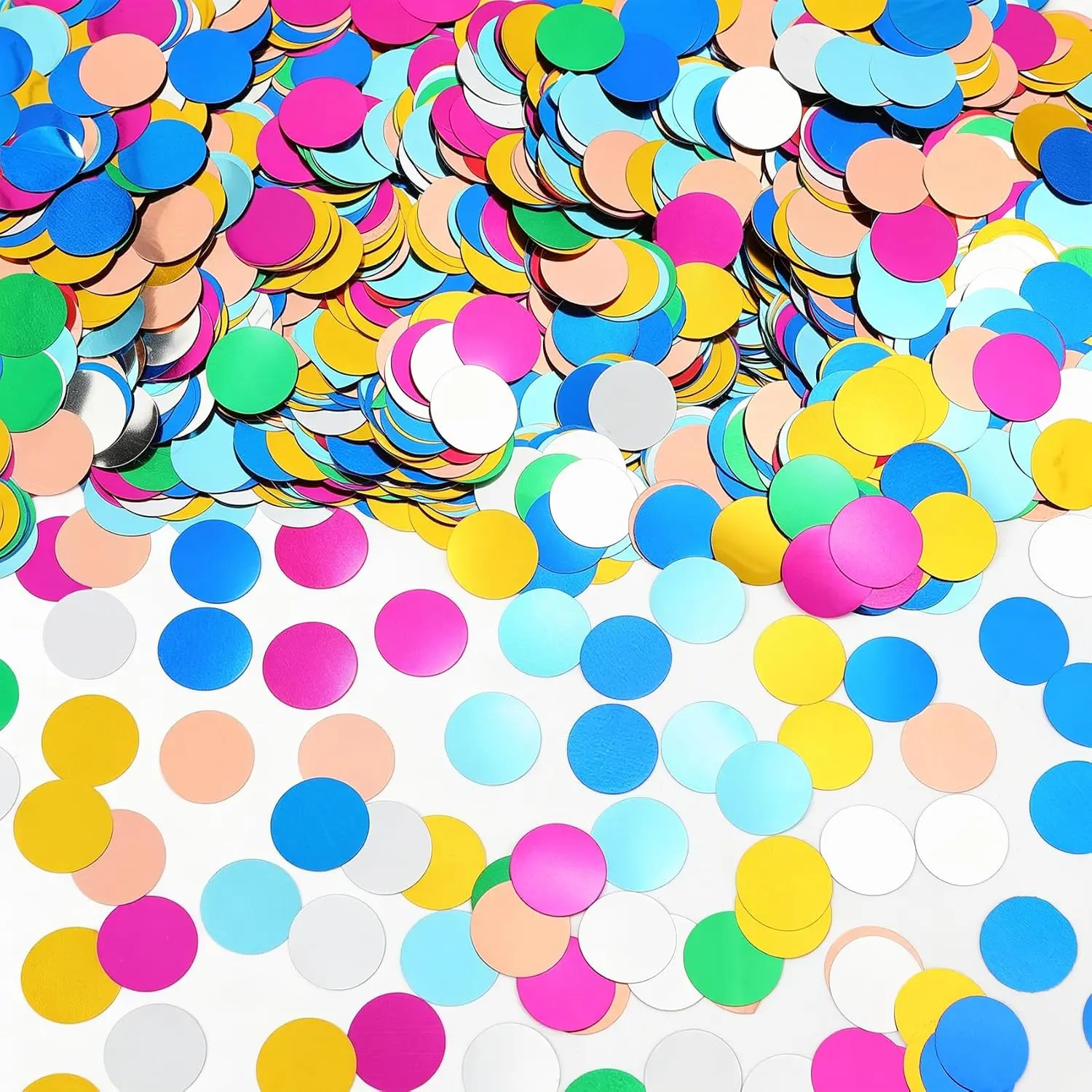 Multicolor Metallic Foil Confetti, Colorful Shiny Round Dots Glitter Rainbow Table Confetti, 60g Metallic Sequins Table Decor for Fill Balloon Wedding Birthday Graduation Party Decorations Supplies