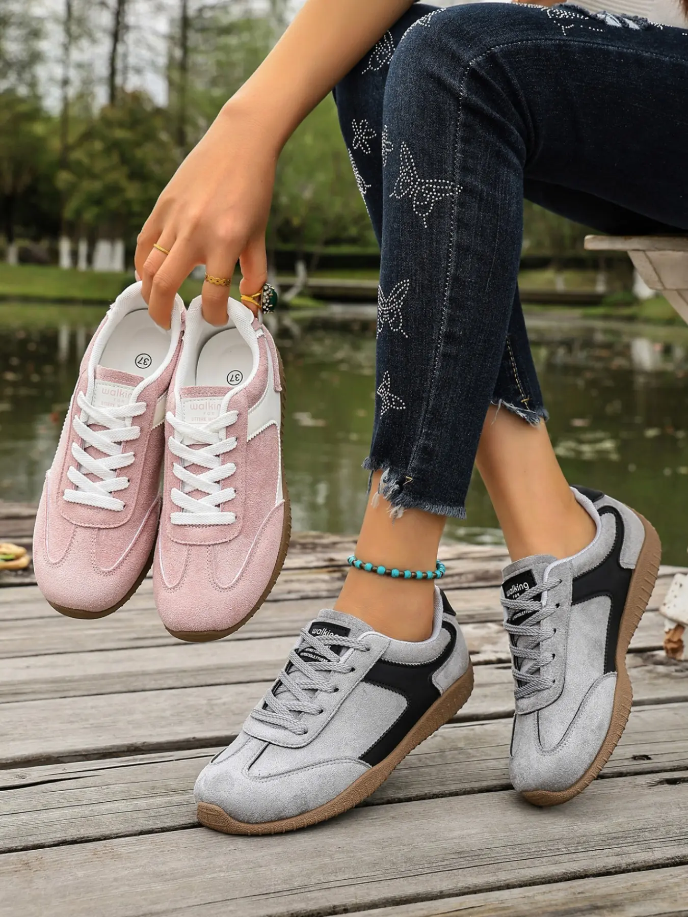 Women's Fashion Soft Retro Training Shoes, Comfortable Flat Shoes, Multi-Color Agony Shoes, Lightweight Breathable Casual Shoes