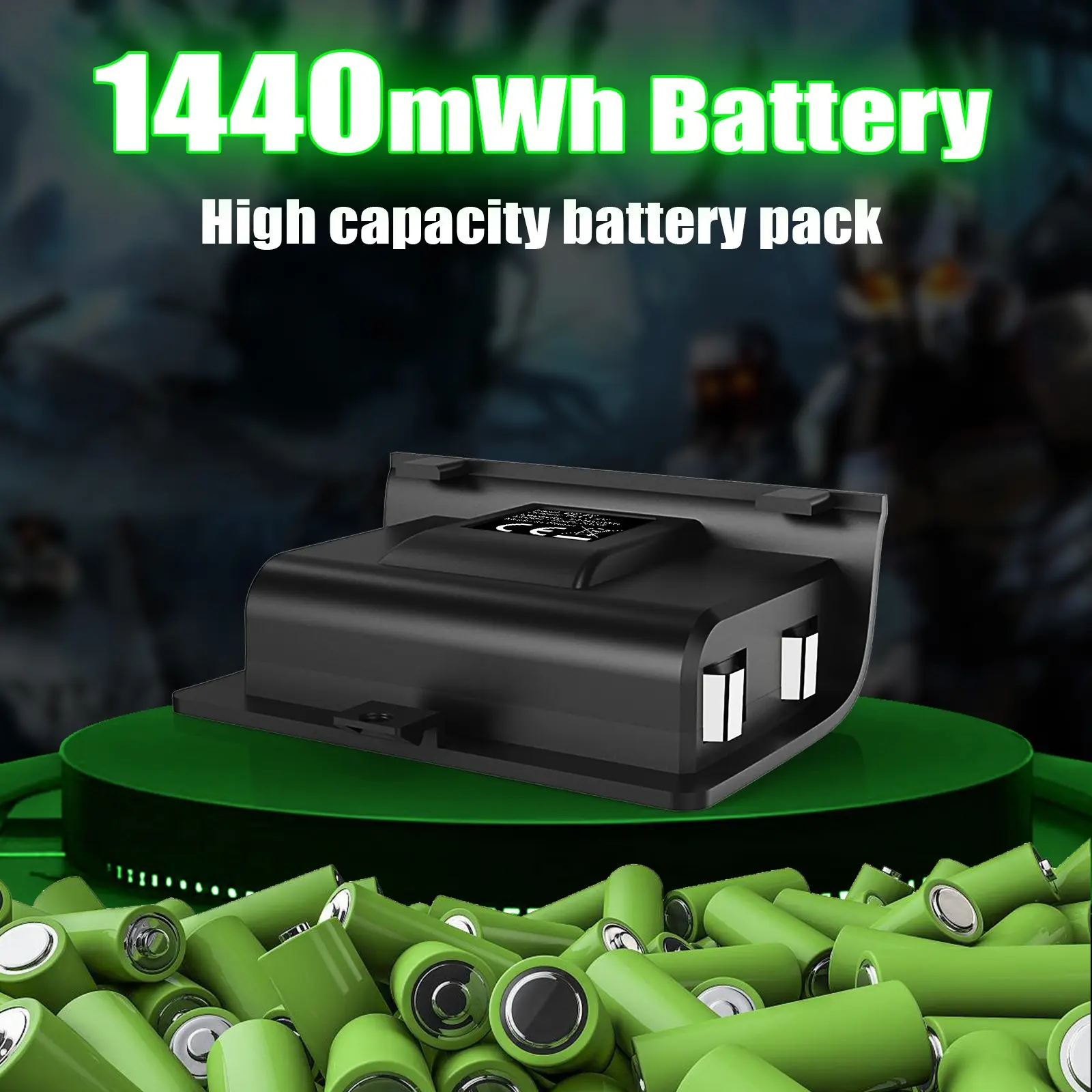 Xbox Controller Rechargeable Battery Pack, 1440mah High Capacity, Fast Charge, LED Indicator, Compatible with All Xbox Wireless Controllers