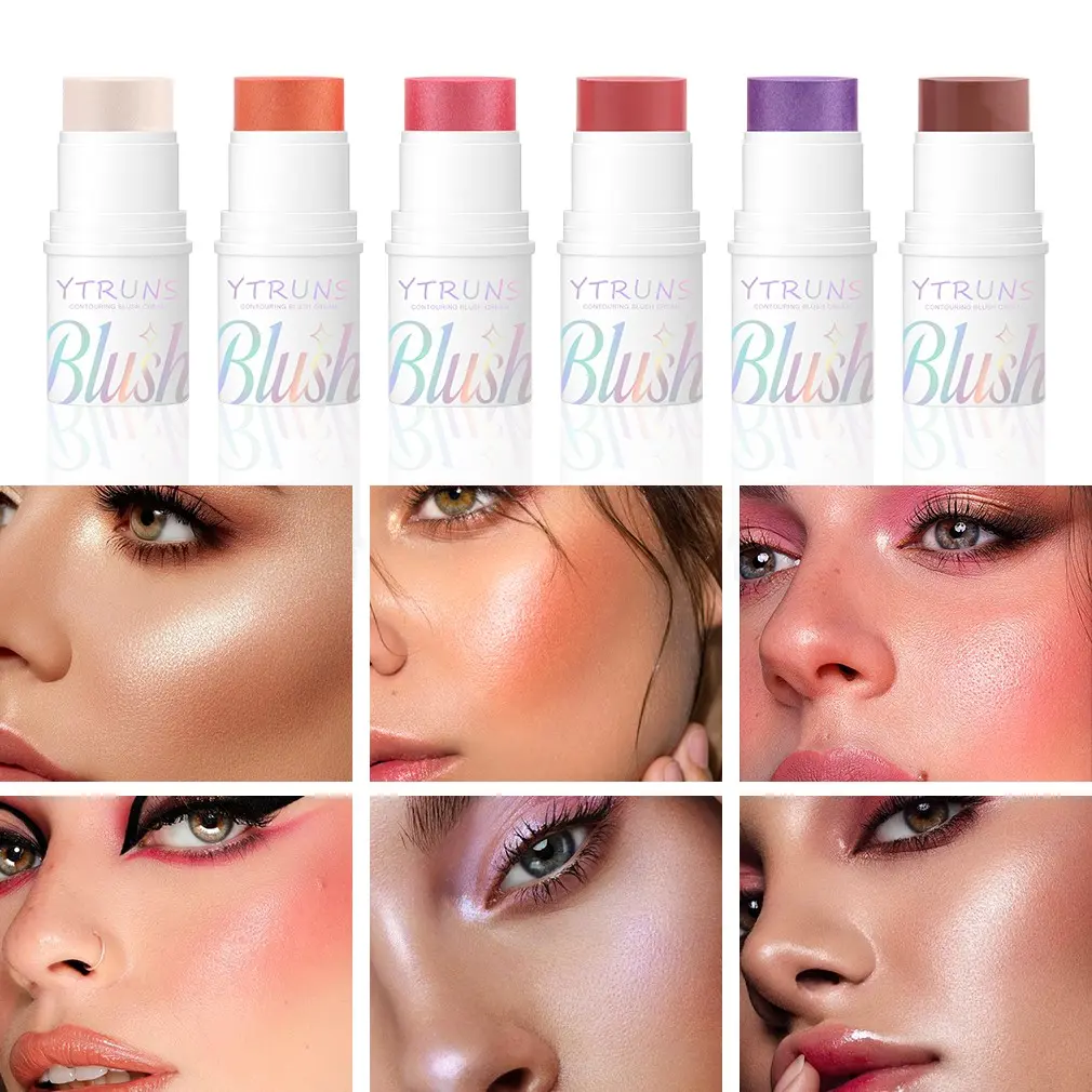 Cream Blush Stick, Waterproof Long Lasting Cheek Tint Balm, Hydrating Moisturizing Multi-Use Blush Cream, Natural Flush, Blendable Formula for Healthy Glow Makeup, Everyday Versatile Makeup, Daily Wear, Travel, Party and Photo Looks