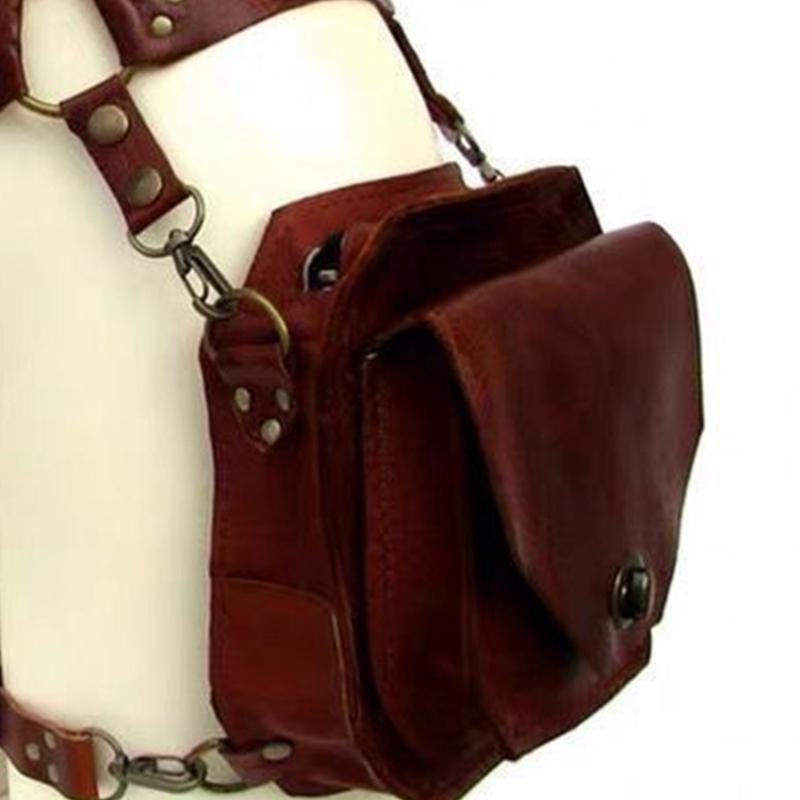 Medieval Waist Belt Drop Leg Bag Thigh Steampunk Waist Pack PU Leather Fanny Bag Motorcycle Thigh Wallet for Women