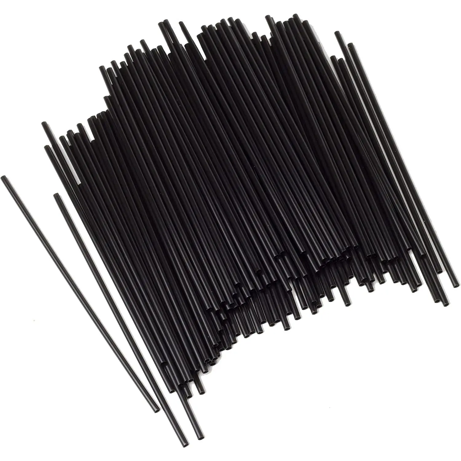 Black Classic Disposable 5 Inch Synthetic Coffee Stirrer Straws - 150 Piece Set, Bar & Kitchen Utensil for Stirring