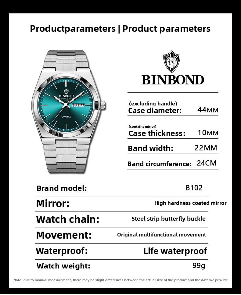 Valentine's Day Men's Casual Modern Round Analog Watch Fashionable Business Party Timepiece Waterproof Luminous Steel Strap Trendy Daily Wear