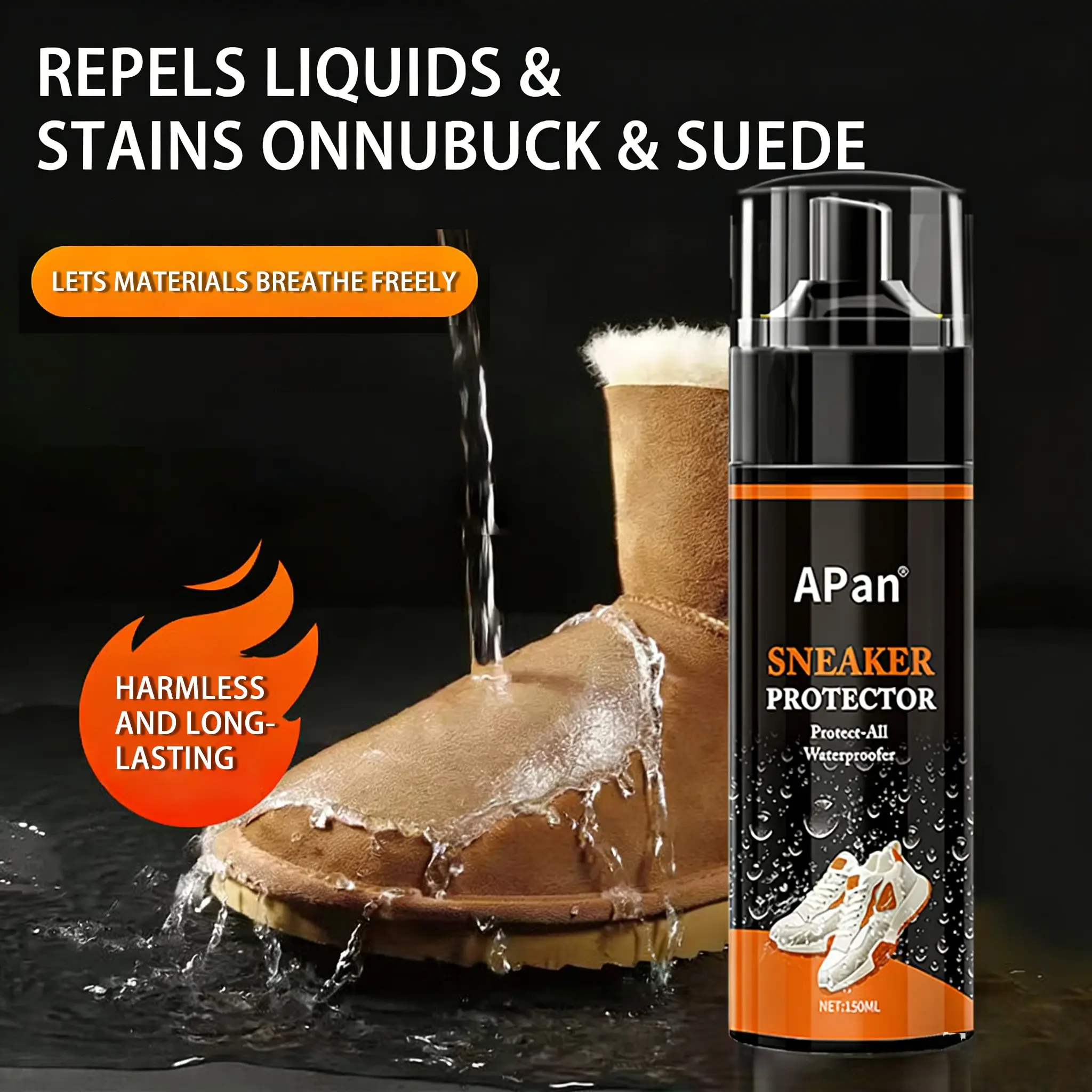 Leather & Suede Protector Spray, 150ML Waterproof Spray, Rain & Stain Resistant, Suitable for Suede, Goat Leather, Leather Goods, Durable