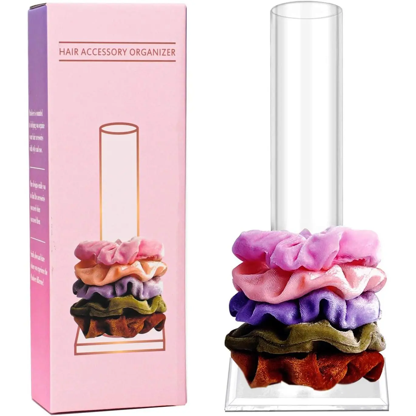10inch Scrunchie Holder Stand,Clear  Organizer for Teen Girl Women Gifts, The  Scrunchy Display Organizer