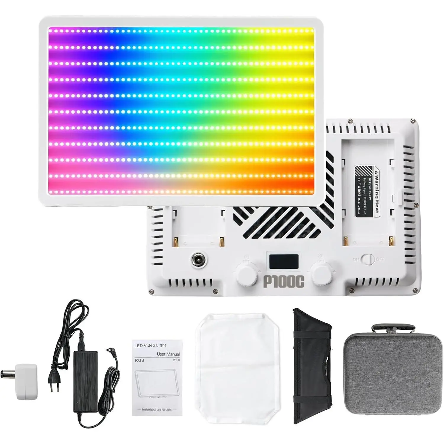 -100W RGB LED Photography Light & Panel Light, Professional Camera Light Video Light with Softbox Lighting Kit, Continuous Selfie Light for Podcast, YouTube, Video and Photography Lights.