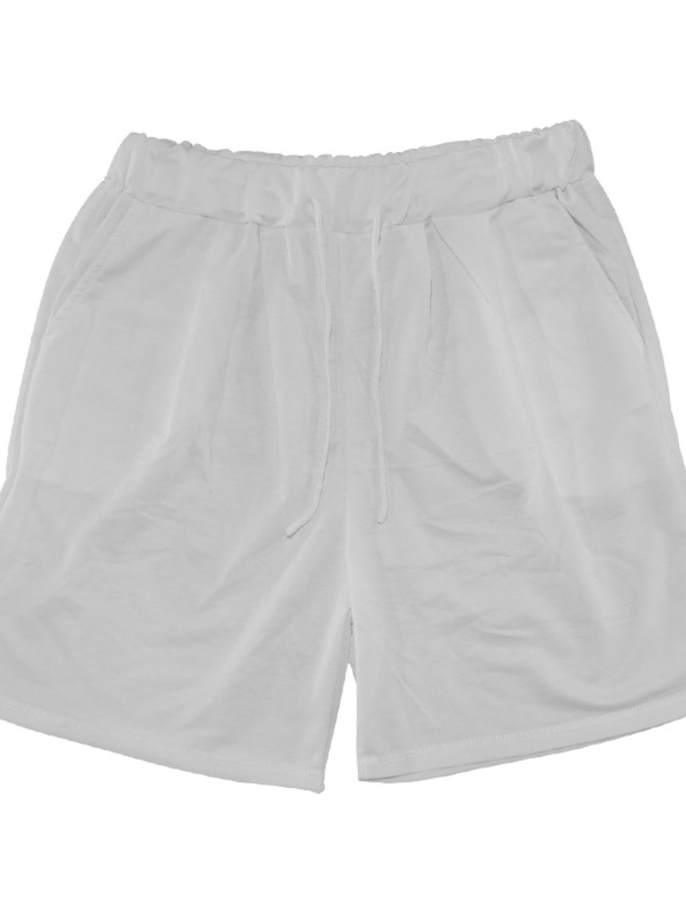 Men's Summer Casual Set, Pure Color Round Neck Short Sleeve Knit Tee & Shorts, Classic Loose Fit Sportswear, Comfortable Daily Wear Outfit Men's Summer Casual Set, Pure Color Round Neck Short Sleeve Knit Tee & Shorts, Classic Loose Fit Sportswear, Comfortable Daily Wear Outfit