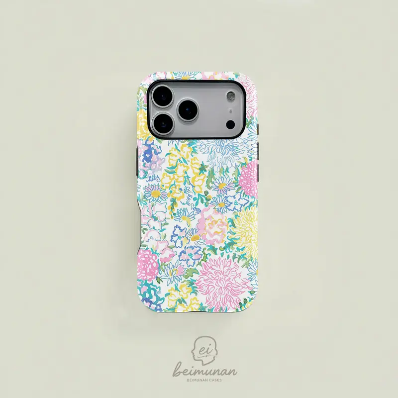 White Watercolor Hand-Painted Classic Floral Daisy Smartphone Accessories Case for iPhone, Unisex TPU 2-in-1 Sturdy Minimalist Protective Cover, MagSafe Compatible, Personalized Holiday Gift Option, Fits iPhone 18/17/16/15/14/13/12/11 Pro Max/Plus/Pro