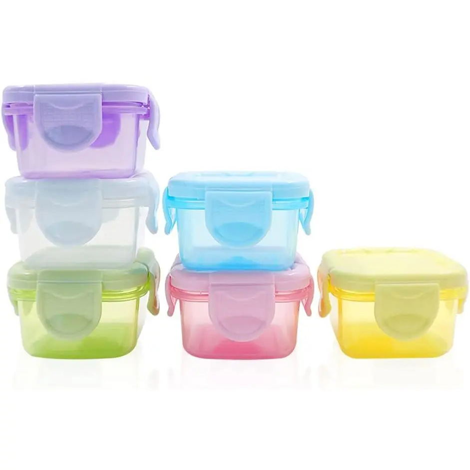 6 count Mini  Storage Containers, Leakproof , Condiment Sauce Containers, Mini Freezer Storage Containers Airtight Containers, Dishwasher Freezer and Microwave Safe, 2oz