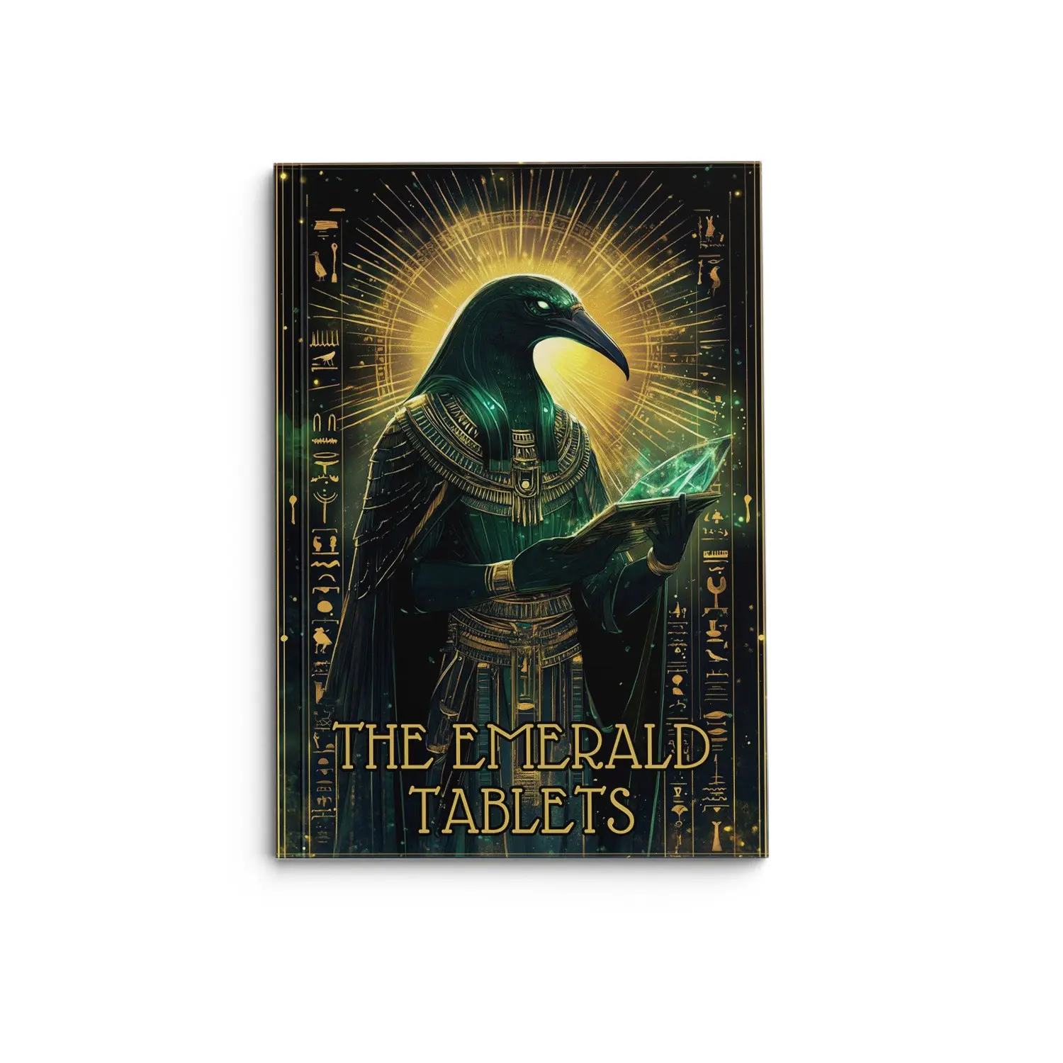 Jade Stone Board Notebook, Thoth God Theme Collectible Journal, Dark Fantasy Illustrations, Mysticism Spiritual Notes Book