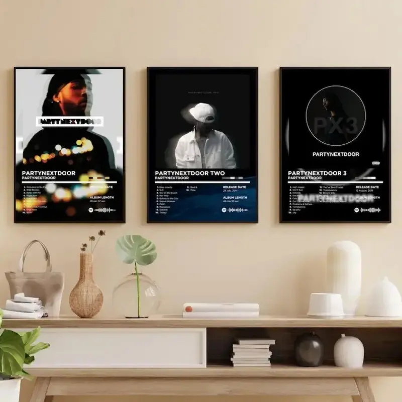 Hip Hop & R&B Music Canvas Poster |   Album Style Wall Art for Bedroom, Studio & Dorm Decor