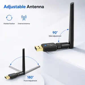 Long Range Bluetooth 5.4 Adapter USB Type A Wireless Bluetooth Transceiver Stable Signal Audio Streaming Device Plug Play For Windows 11 10 8.1 7 PC Gaming Controllers Smartphone Wireless Keypad Plug Play Dongle