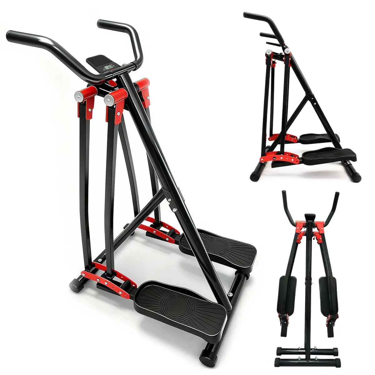 Aobtkel Air Walking Elliptical Machine - Foldable Unisex Cardio Cross Trainer Glider for Full-Body Low-Impact Exercise, All Heights, LCD Display, Ideal for Home Gym