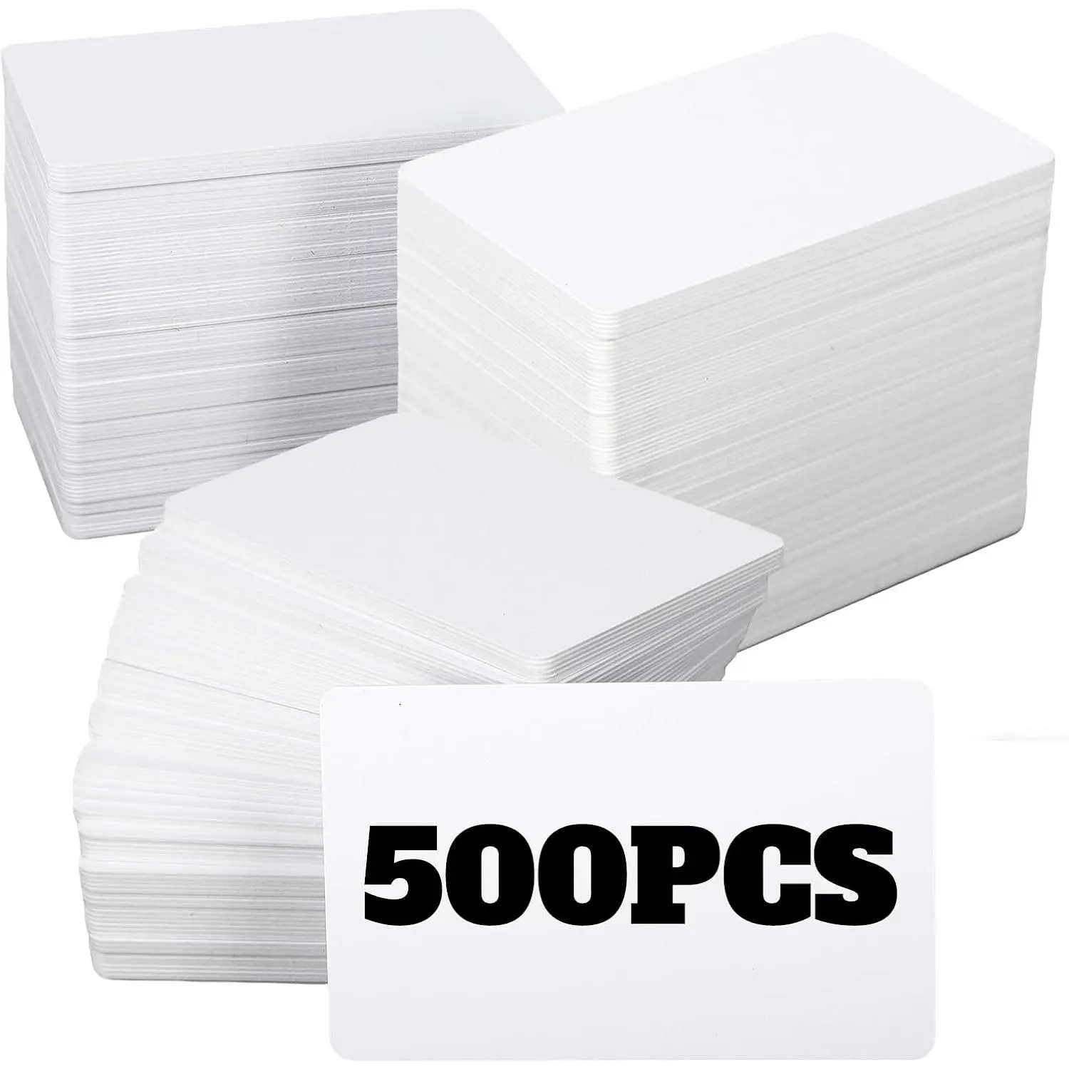 500 Pack Blank PVC ID Cards CR80 30 Mil White Plastic Card for Photo ID Badge Printers-Premium Blank Credit Card Compatible for Customized Designs