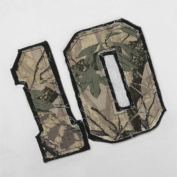 Aelfric Eden Camo 10 Patch Oversized Tee  Camouflage Number Graphic Unisex Streetwear Casual T-Shirt