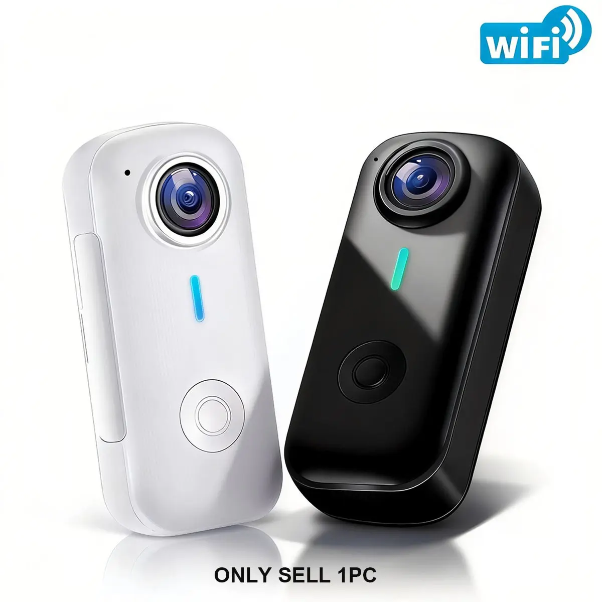 Thumb Vlog Body Camera, Portable HD Vlogging Action Camera with WiFi, Wearable Video Recorder, Magnetic Wearable POV Cam for First Person Recording, HD Video Camera for Hiking, Travel, Cycling, Pet Walking, Daily Life and Father's Day Gift