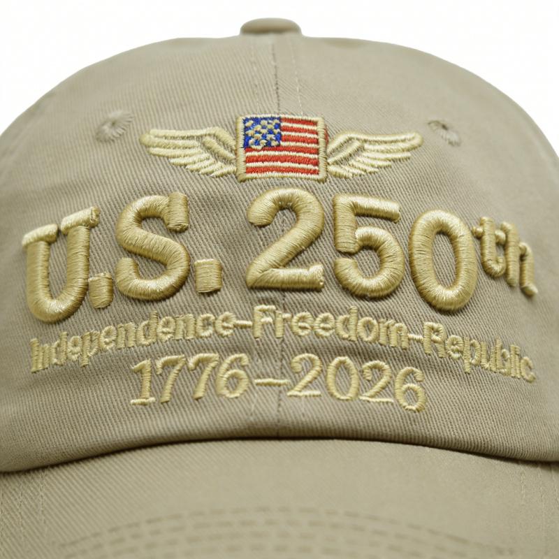 2026 Men's and Women's Embroidered Bald Eagle and 50-Star 13-Stripe Baseball Cap - 250th Anniversary (1776-2026) Embroidery, Durable Patriotic Cap, Suitable for History Enthusiasts, Ideal for April 4th Memorial Day and Parades