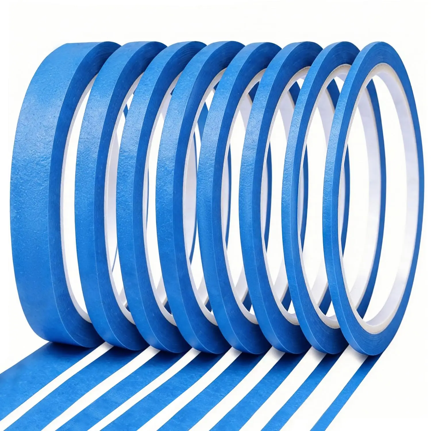 8Rolls Pinstripe Masking Tape Thin Painters Fine Line Pinstriping Tape | Blue washi paper tape. 1/12"-2/5" widths(2-10mm), 216 yds . Removes cleanly, no . For Model, , Art Craft, DIY