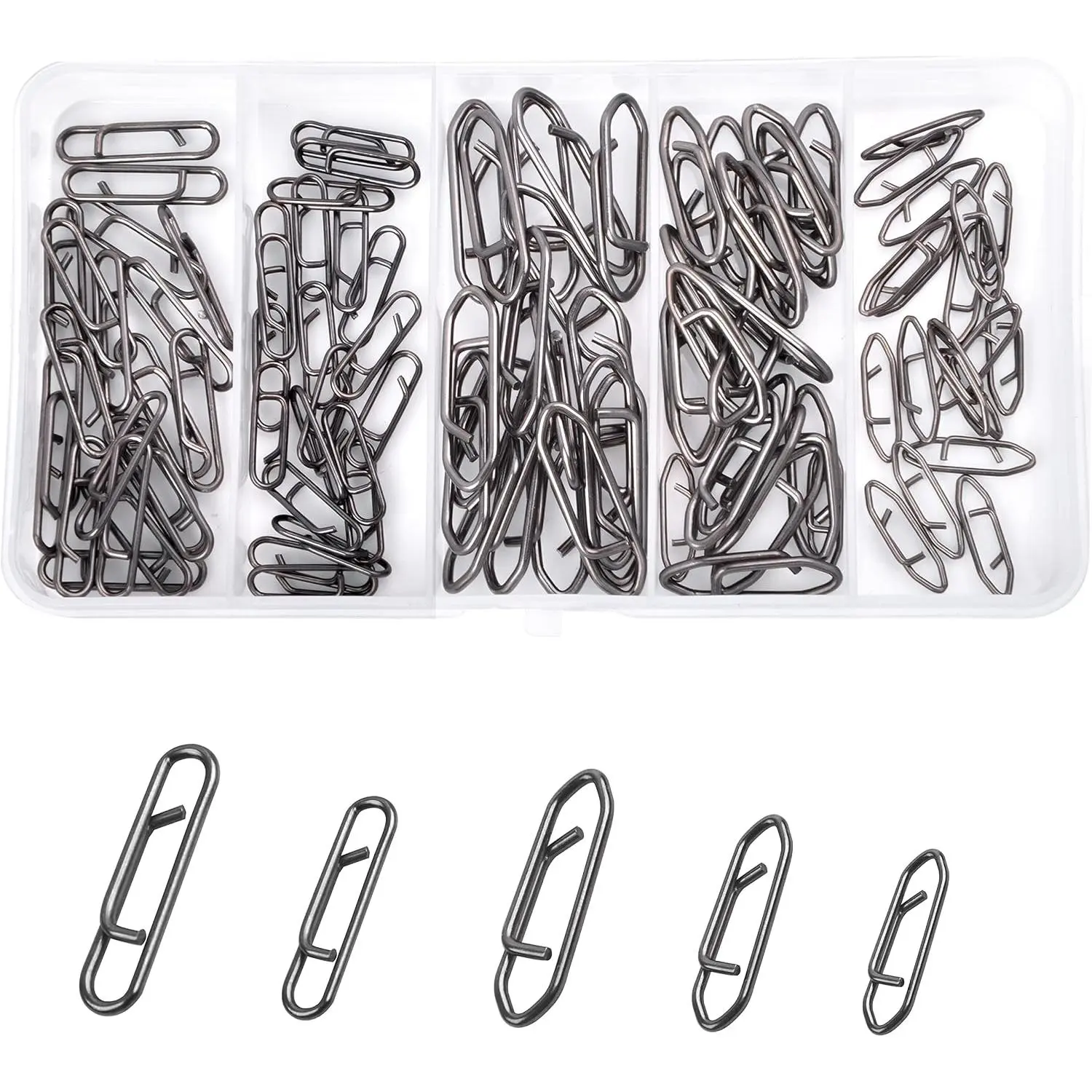 Speed Clips for Fishing Lures Kit, Fishing Snaps Clips High Strength Quick Change Clips Stainless Steel Fishing Power Clips Swivels Fishing Tackle Connector Snaps