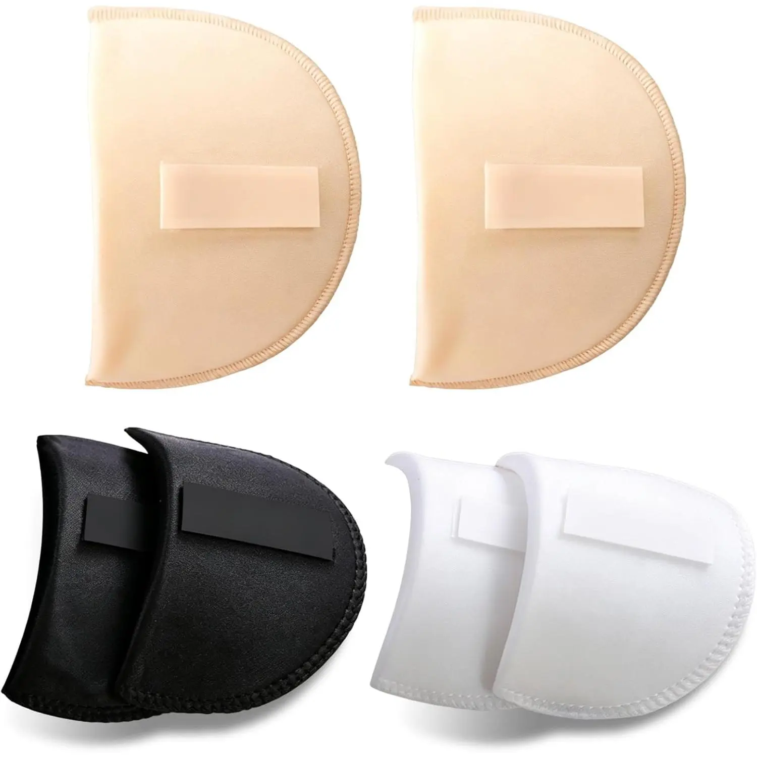 Women's Shoulder Pads for Sloping Shoulders - 3 Pairs Reusable Lightweight Foam Shapers with Adhesive & Sew-In Options for Blazers, Dresses, Casual Tops, Everyday Clothes, and Garments