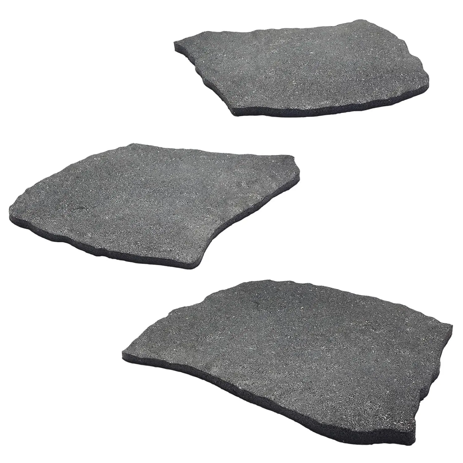 3-Pack Rubber Stepping Stones, Non-Slip Garden Walk & Outdoor Path Paving Pavers (3 Pieces Set), Three Pieces