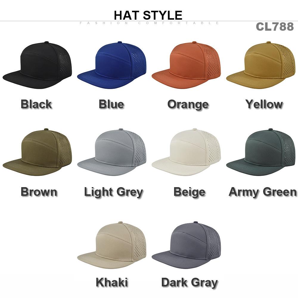 Cross-border 6-panel hard-brim flat cap adult mesh cap advertising hip-hop cap custom logo curved brim sunshade cap