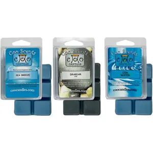 Man Cave Mix Scented Wax Melts, 3 Pack – USA Made – Wax Cubes for Wax Melt Warmer, Masculine Variety Pack - Cologne Ocean scents - 1 Pack of Each of Drakkar Type, Water, & Sea Breeze