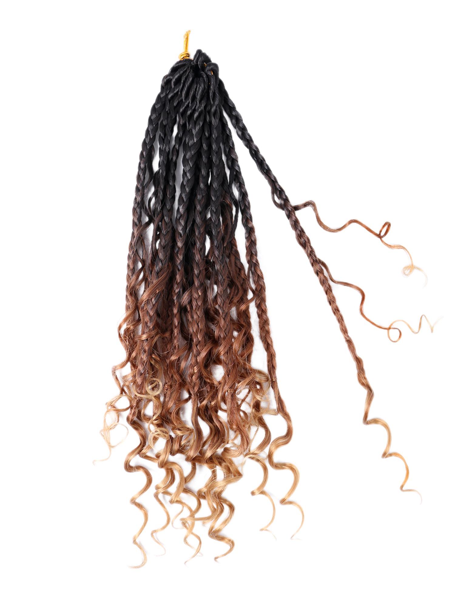 12 Inch Short Goddess Box Braids Crochet Wigs for Women, Boho Crochet Box Braids with Curly Ends, Box Braids Crochet Wigs, Synthetic Braided Wig, Bohemian Box Braid, Synthetic Material Wigs