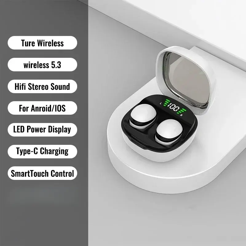 Mini Wireless Bluetooth Earbuds - Waterproof, Dustproof, HIFI Sound, Noise Isolation, Lightweight, Fashionable, Volume Control, for Sleep & Sports, Charging Function, Travel & Fitness Electronic Gadget Accessories Gift
