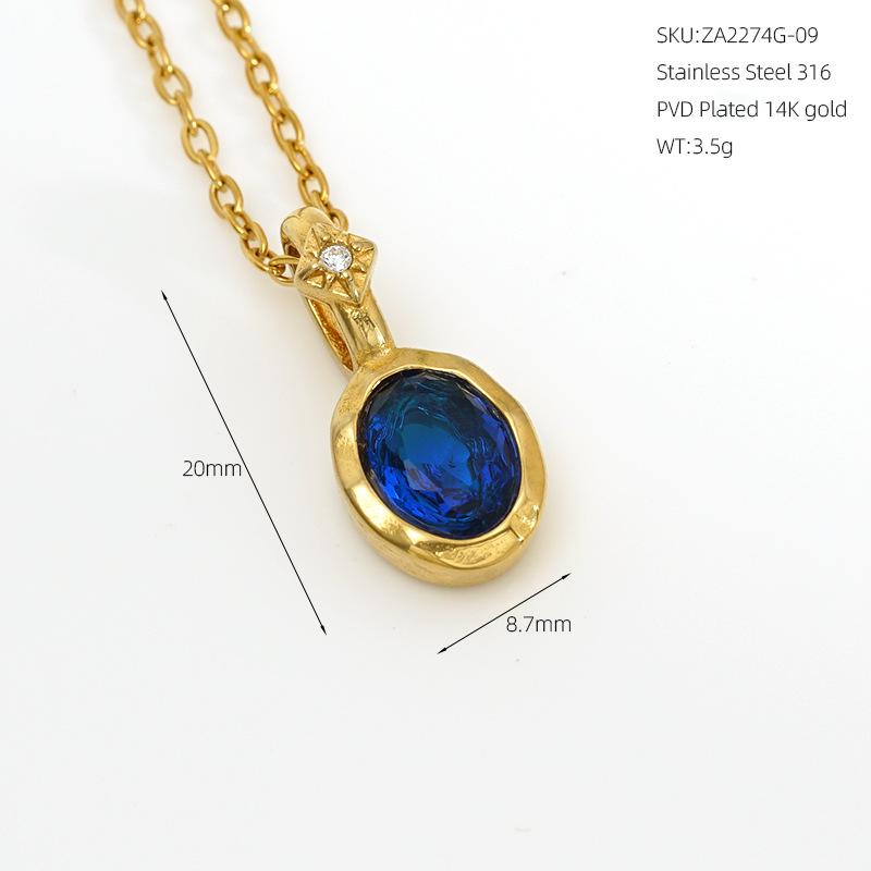 VEVE Twelve Birthstone Necklace For Women 12 Colors Zircon Pendant 316 Ornaments Women's Necklace