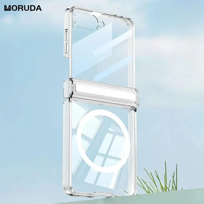 for Magsafe Transparent Screen Film Protector Case for Samsung Galaxy Z Flip 8 flip8 Magnetic Hinge Protection Shockproof Cover