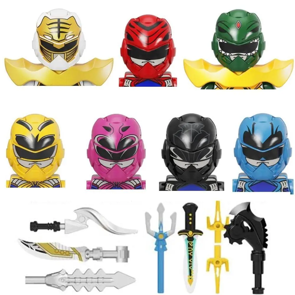 2026 Hot Powered Building Blocks, Mini Movie Series Yellow-Green Soldiers & Red Warrior Mighty Morphin Action Figures, Kids Gifts for Toy Enthusiasts