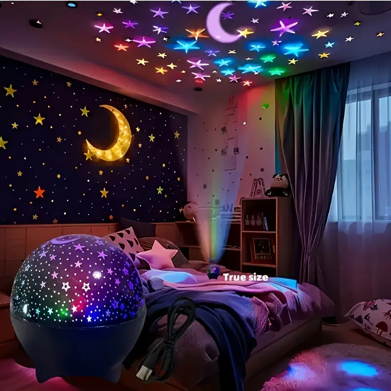 Warm Dreamy Starry Projection Lamp, 8 Dynamic Aurora Magic Ball Light, Bedroom Decor, Party & Kids Nightlight, Romantic Light