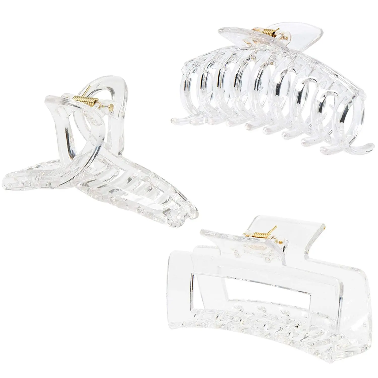 Clear Claw Clips for Thick/Fine/Thin Hair,  Holding Large Jaw Polycarbonate Clips for Women (3 pcs) | Polycarbonate  holding Women Large Jaw Clips,Transparent hair clips  Pack for Girls,Durable Hair Accessories