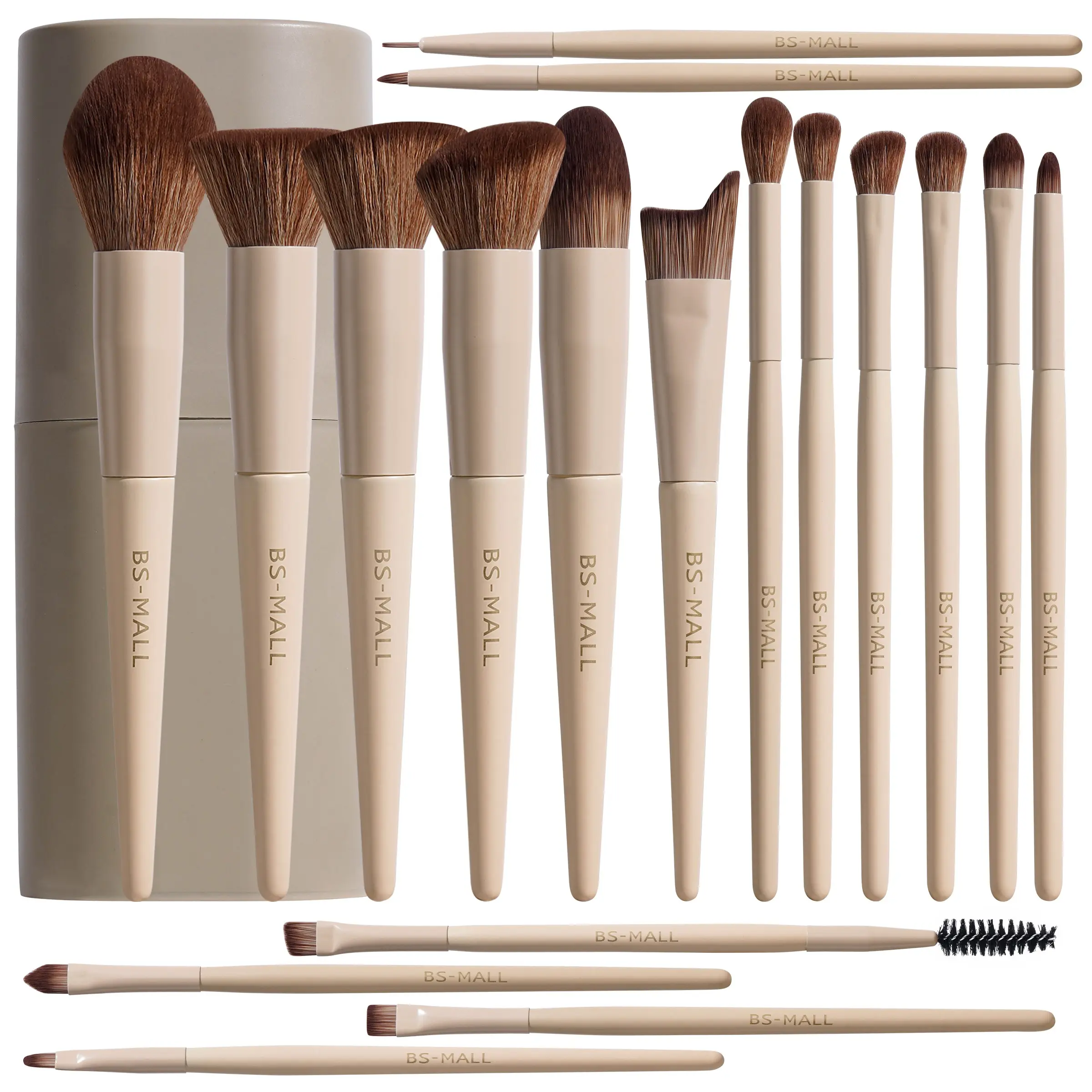 18-Piece Professional Makeup Brush Set, Includes Foundation, Concealer, Blush, Powder, Face Makeup Brushes, Eyeshadow Brushes, Complete Makeup Tools, Makeup Essential for Women, Beauty Brush Set, Makeup Brushes Kit