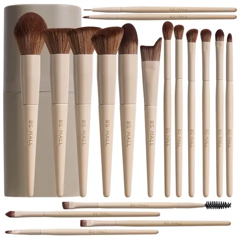 18-Piece Professional Makeup Brush Set, Cosmetic Brush Set, Includes Foundation, Concealer, Blush, Powder, Face Makeup Brushes, Eyeshadow Brushes, Complete Makeup Tools, Makeup Essential for Women, Makeup Brushes Kit