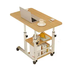 Height Adjustable C-Table with Wheels – Small Overbed Table, End Table with Storage Shelves, Sofa Desk – Hospital Laptop Stand, Drawing Desk, Mobile Couch Snack Side Table with Tiltable Drawing Board