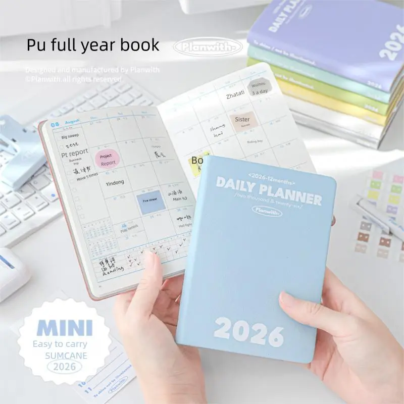 Planwith 2026 A6 Black with Cover Notebook Planner - Soft Cover Pocket-Size Journal, Full Year Weekly Monthly Year Planning Agenda Calendar Organizer (Home Supplies)