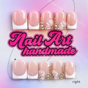 Y2K Style Press-On Nails, Handmade Press Ons, 10pcs Handmade Artificial Nails, XS-S-M-L Sizes, Perfect for Parties, Includes Jelly Glue, Crystal Stick, File