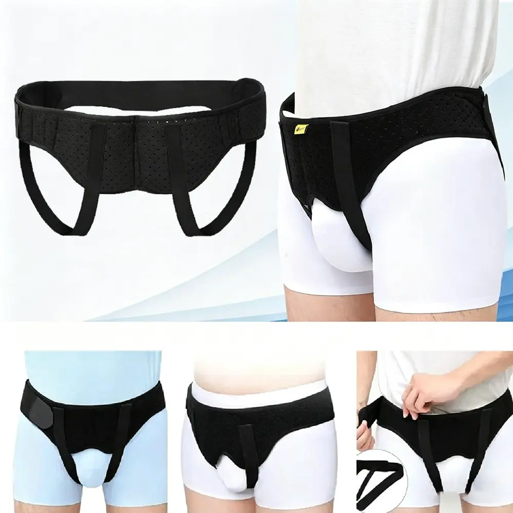 1PCS Hernia Belt Unisex Design for Men and Women, Hernia Targeted Support Truss for Single/Double Inguinal, Adjustable Fit Waist Strap with 2 Removable Compression Pads, All Season Healthcare