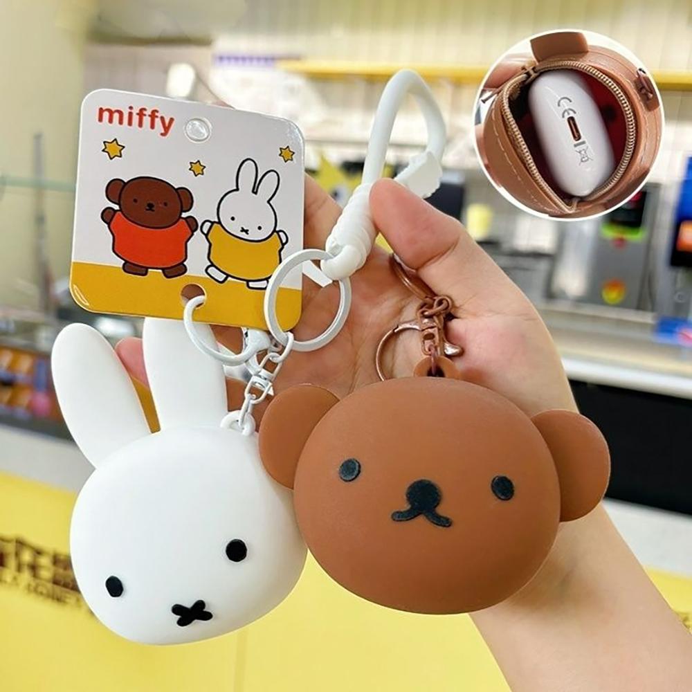 Kawaii Miffy Boris Cute Coin Purse Cartoon Rabbit Soft Silicone Mini Multifunctional Storage Bag Decoration Pendant Girl Gift