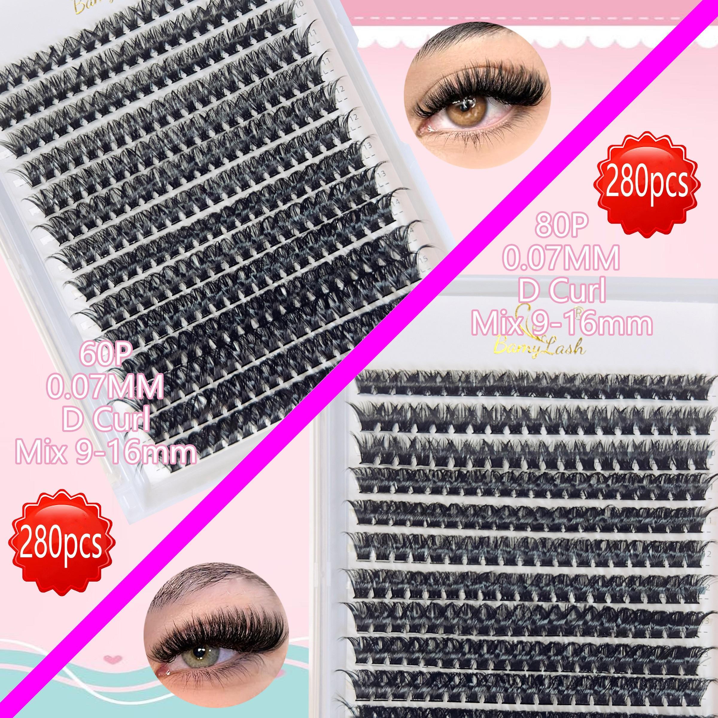 Natural Look DIY Eyelash Extensions Kit, 5 Boxes with Glue, Eyelash Bond & Tweezers & Glue Remover & Brush &, Professional Eye Makeup Accessories, Cosmetic, Eyelash Extensions Set